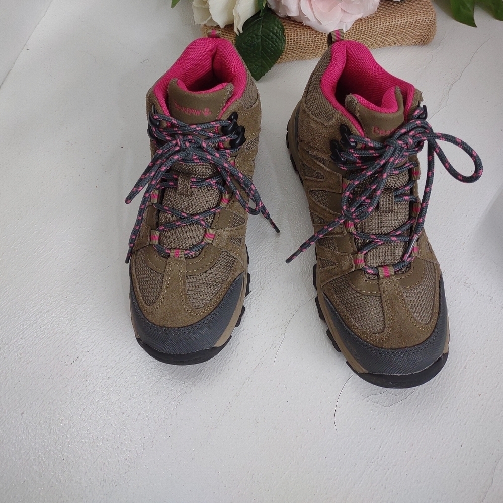 BearPaw Kids Brown and Pink Boots